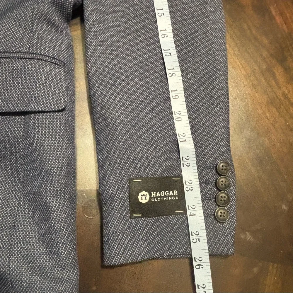 HAGGAR Sport Coat Slim Fit Blue Size 40 LONG